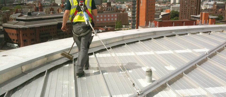 RoofSafe Rail products from Safety Net Protections Systems. Facility Maintenance, Safety Lines, Safe Access Systems.